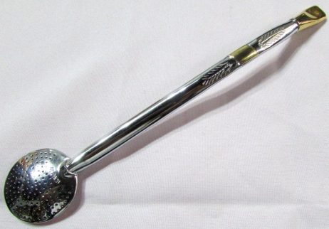 Bombilla de alpaca y baño de oro